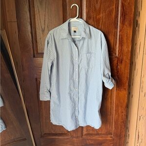 Universal Thread Blue and White Casual Button Down Dress